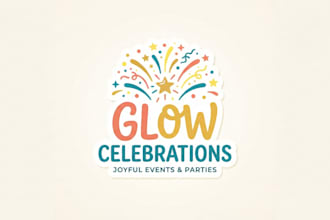 design a joyful celebration logo for your brand