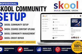 skool community setup skool community course content upload skool credit repair