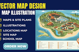 draw custom event and festival maps with custom vector travel map illustration