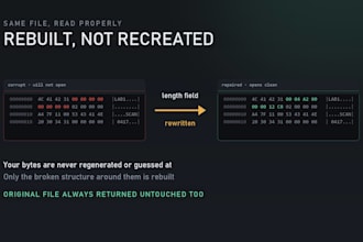 repair your corrupted damaged or unreadable binary file