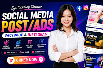 design social media post instagram post facebook post design ads setup for brand