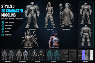 3d character model retopology cartoon character 3d game asset iclone 8 3d model