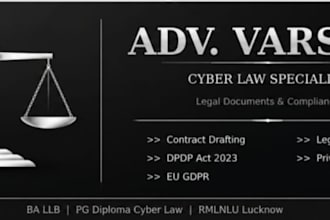 draft legal contracts ,legal notices and cyber law document under indian nd gdpr