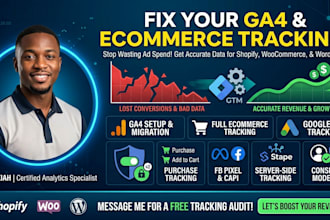 setup google analytics ga4 ecommerce conversion shopify analytics tracking gtm