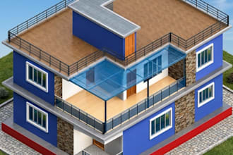create a professional 2d house floor plan from your sketch