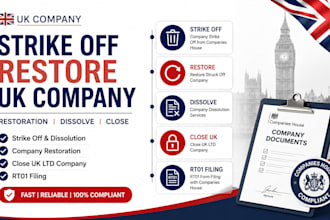 strike off, restore UK company restoration dissolve, close UK ltd company rt01