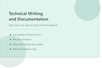 write technical documentation for your saas product