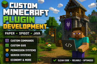 develop a custom minecraft plugin for paper or spigot