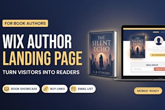 design a wix author landing page for book sales and reader signups