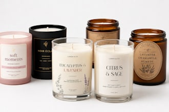 design minimalist aesthetic candle label and packaging
