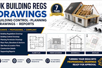 do UK building regs drawing, building control drawing, planning drawing report