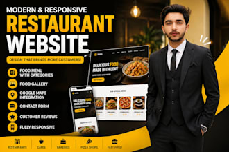 create a professional restaurant website with online food menu