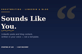 ghostwrite linkedin posts that sound exactly like you