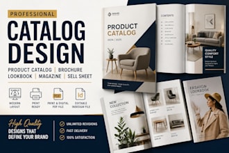 product catalog, catalog design, brochure design, lookbook, magazine, indesign