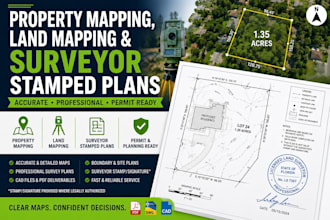 do property mapping, land mapping and surveyor stamped plans