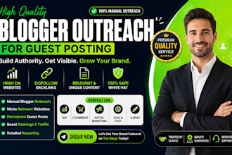 do SEO backlink building through blogger outreach for high quality links