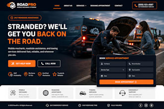 build or redesign wix mobile mechanic website roadside assistance towing website