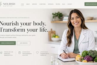 build squarespace dietitian website nutrition counseling meal plainning service