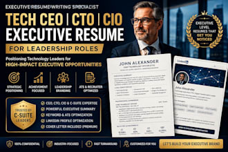 write a tech CEO cto cio executive resume for leadership roles