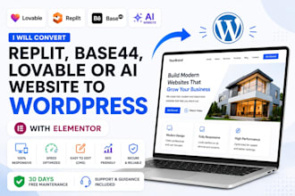 convert replit, base44, lovable or ai website to wordpress