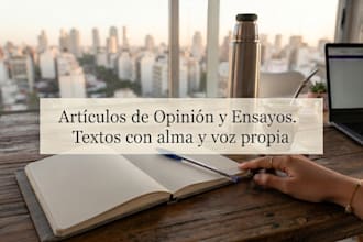 escribiré artículos de opinión, ensayos y textos atrapantes