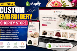 design custom embroidery store embroidery website embroidery shopify store