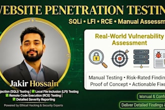 do website penetration testing, sqli, lfi and rce