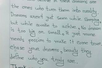 do beautiful handwriting for you