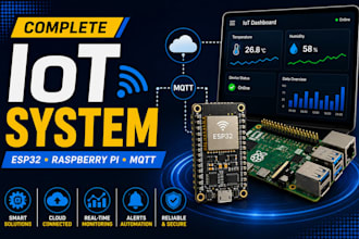 iot system with esp32 raspberry pi mqtt cloud and dashboard
