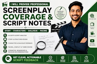 provide screenplay coverage script notes and analysis for your film script
