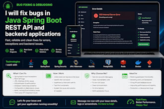 fix bugs in java spring boot restapi and backend application