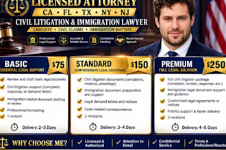 licensed ca fl tx ny nj civil litigation attorney for lawsuit immigration lawyer