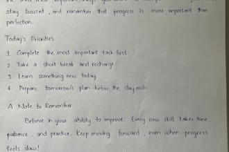 handwrite notes letters and custom text in neat handwriting