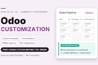customize your odoo with custom modules, automations and reports