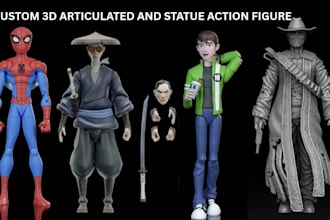 sculpt 3d articulated and statue action figure for 3d printing 3d action figure