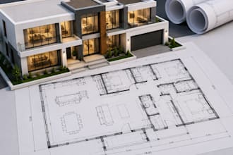 draft 2d floor plans, architectural plans and permit drawings