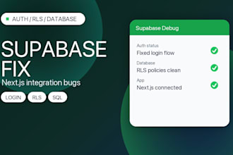fix supabase auth rls database and nextjs bugs