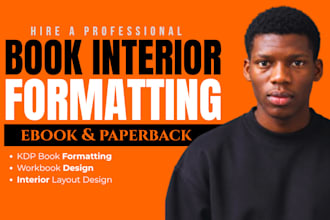 book formatting, interior layout design for KDP,  journal, workbook design