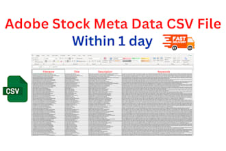 provide CSV file of your bulk images metadata for adobe stock