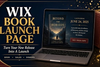 create a wix book launch landing page for authors and ebooks