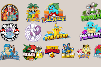 design custom pokemon, fakemon, pokemon cards, chibi, funke logo and anime art