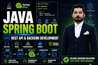 develop java, spring boot rest apis and backend applications