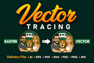 do manual vector tracing, redraw logo, convert image to vector