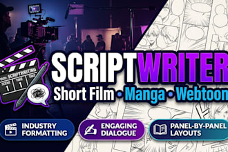 write a 5 minute short film script or manga and webtoon script