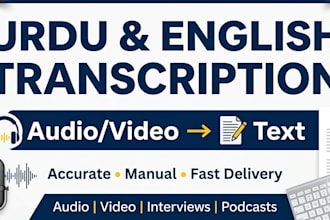 do professional audio video transcription in urdu english