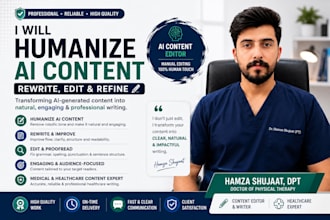 humanize ai content, rewrite and professionally edit it