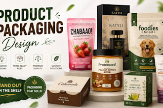 create eye caching dieline packaging design for your product