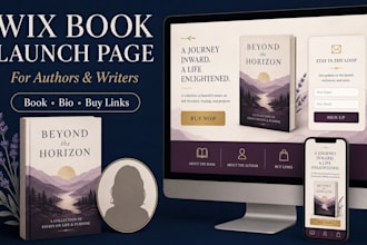 design a wix book launch page for authors