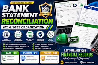 do bank statement reconciliation w2 and 1099 organization