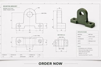 design technical illustrations and engineering diagrams